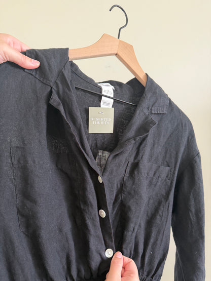 Black Linen Romper (XS)