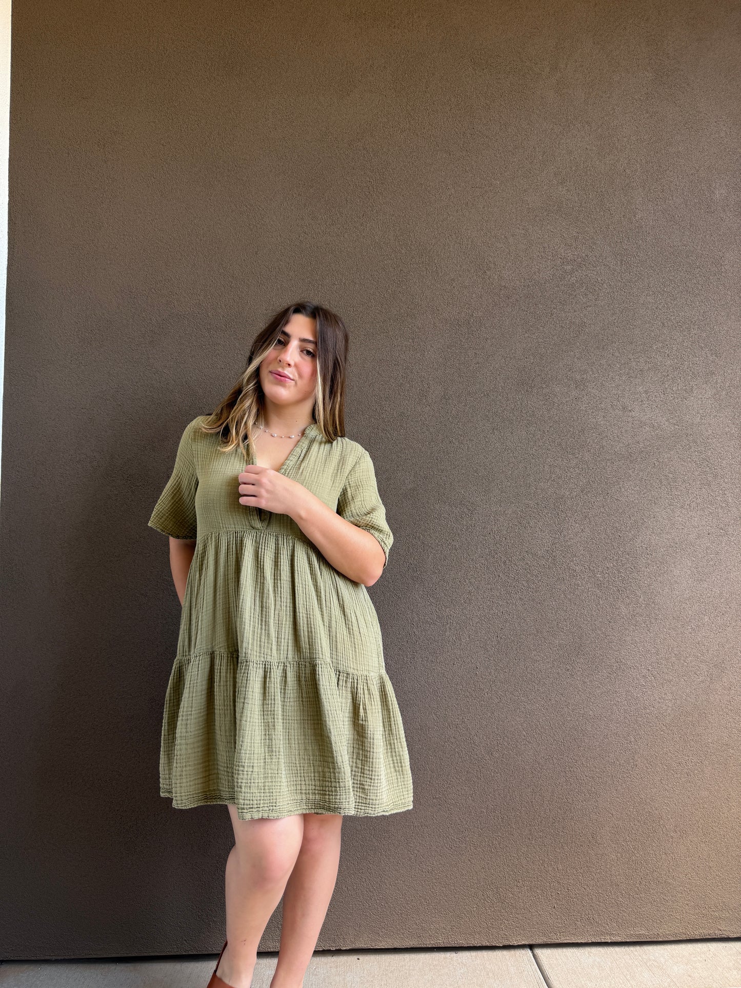 Anthro Gauzey Green Dress (XS)