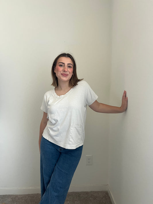 Poetry White Pocket Tee (US 6)