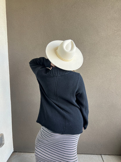 Black Vintage Pocket Sweater (OS)
