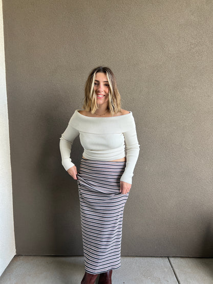 Cream Off The Shoulder Top (S)