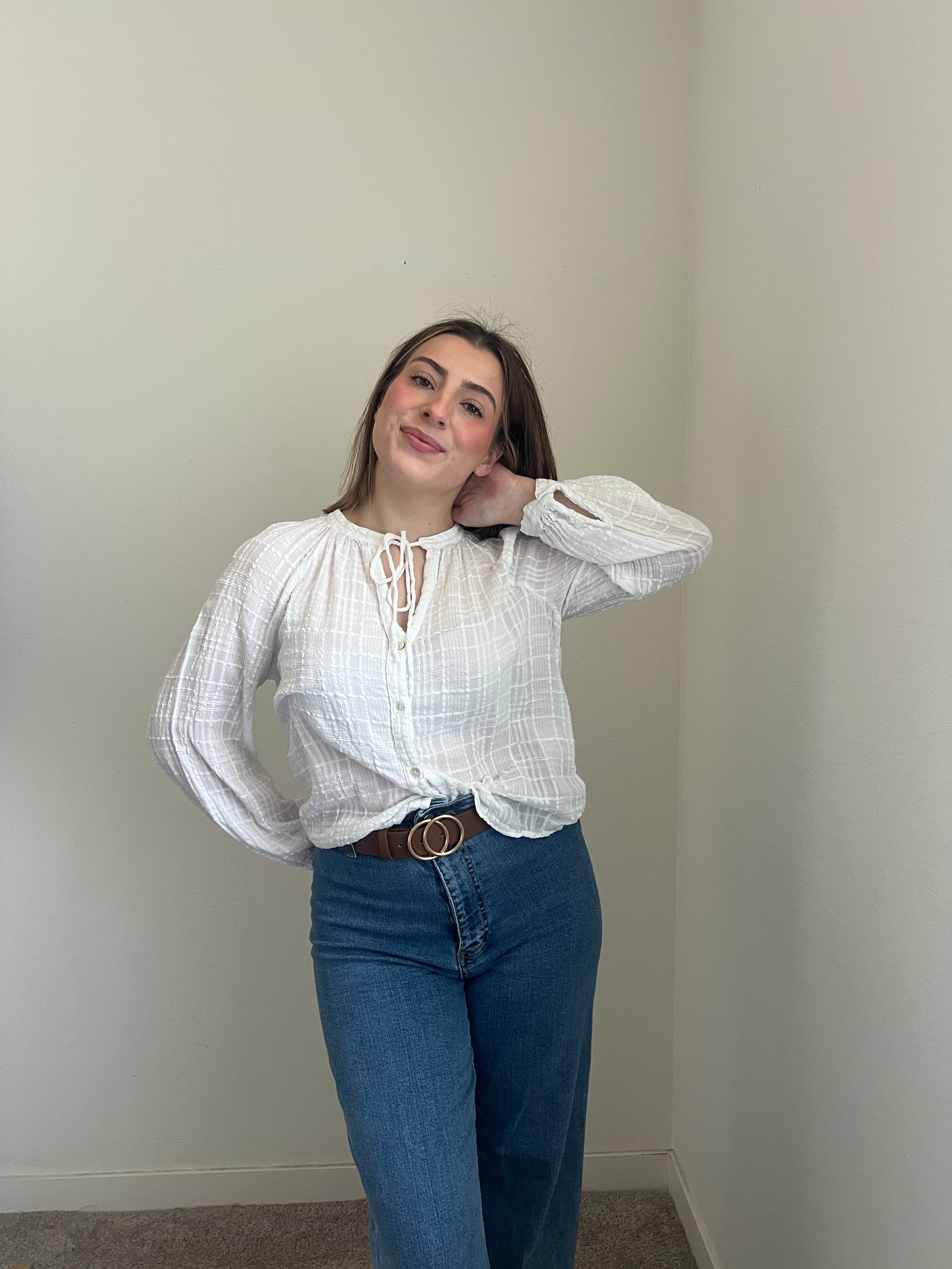 Bella Dahl Sheer Button Up (S)