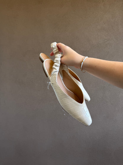 Ivory Slingback Flat (9.5)