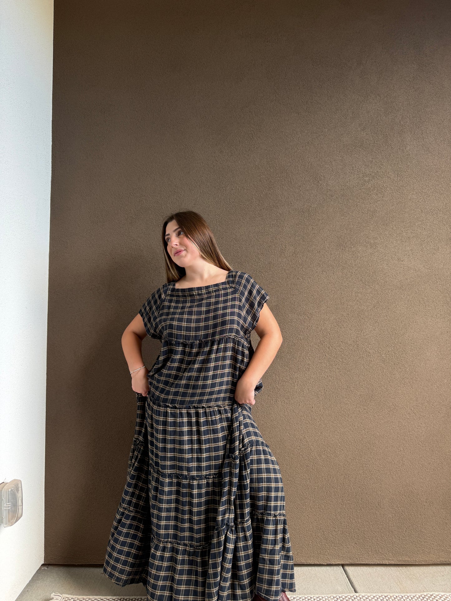 Plaid Maxi Dress (XL)