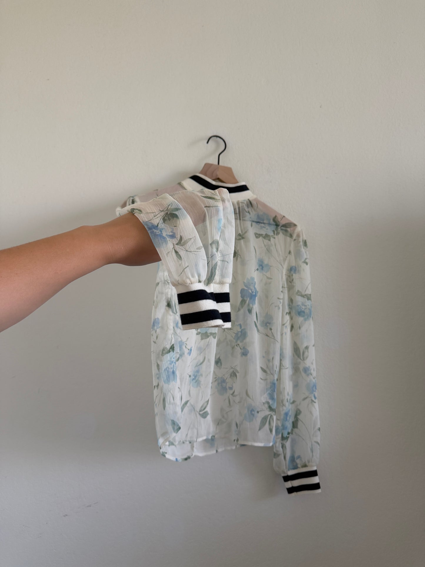 Sheer Long Sleeve Blouse (S)