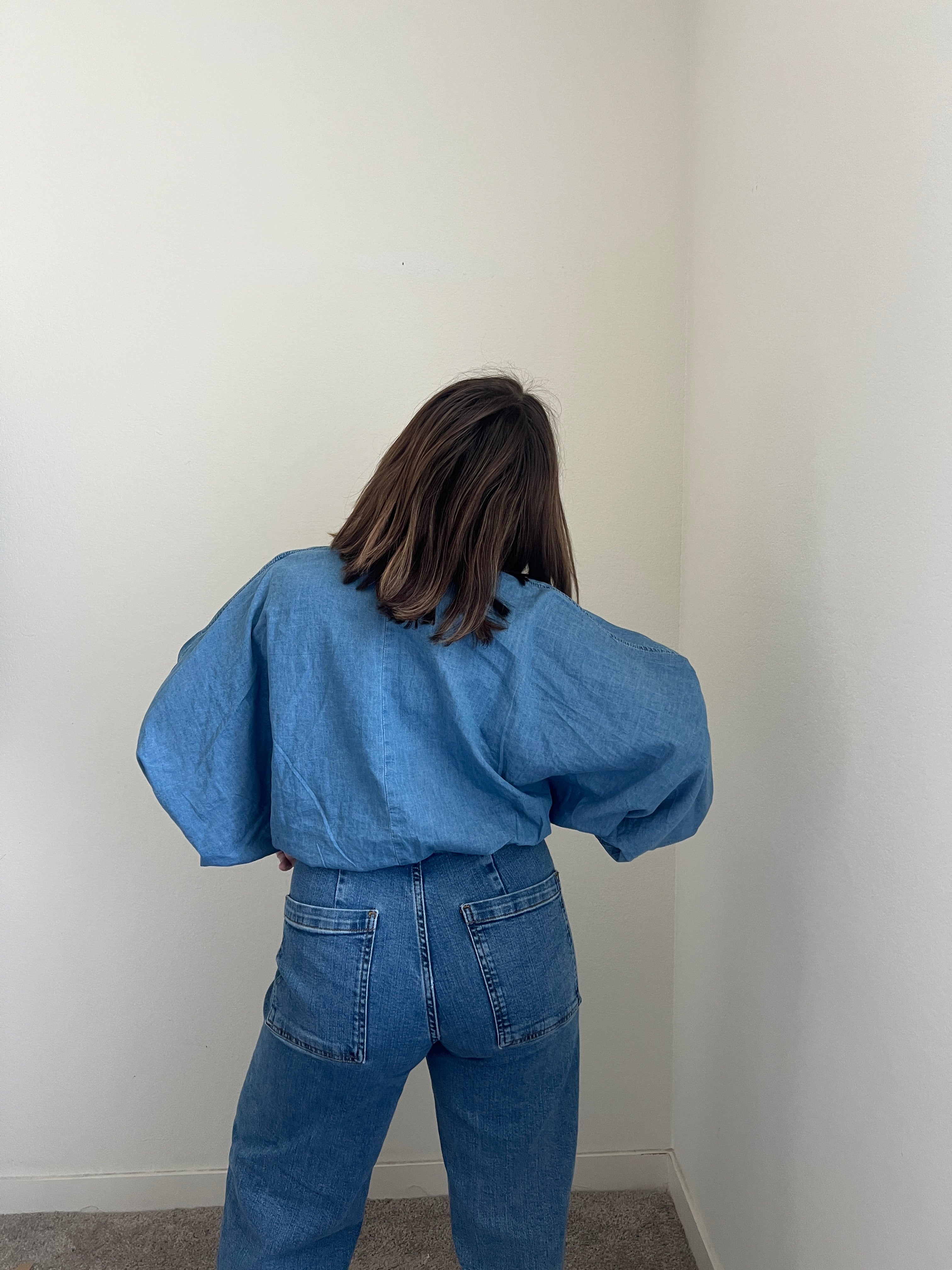 BR Denim Cropped Shirt (XS)