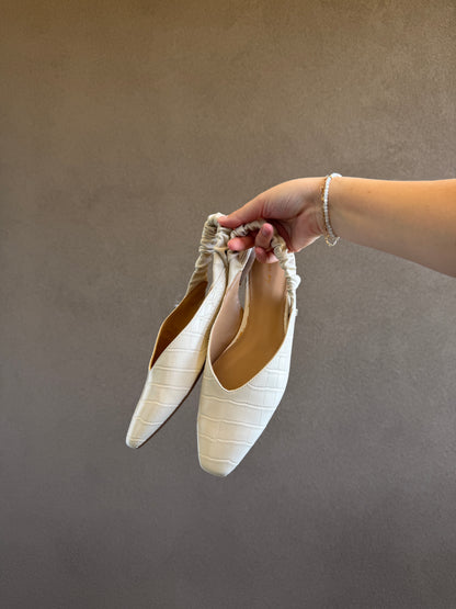 Ivory Slingback Flat (9.5)