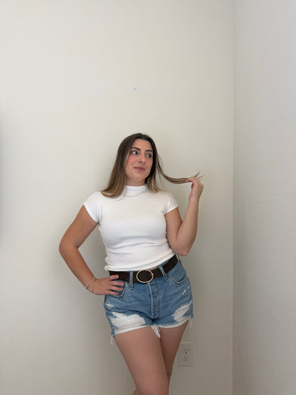 White Cap Sleeve Top (S)