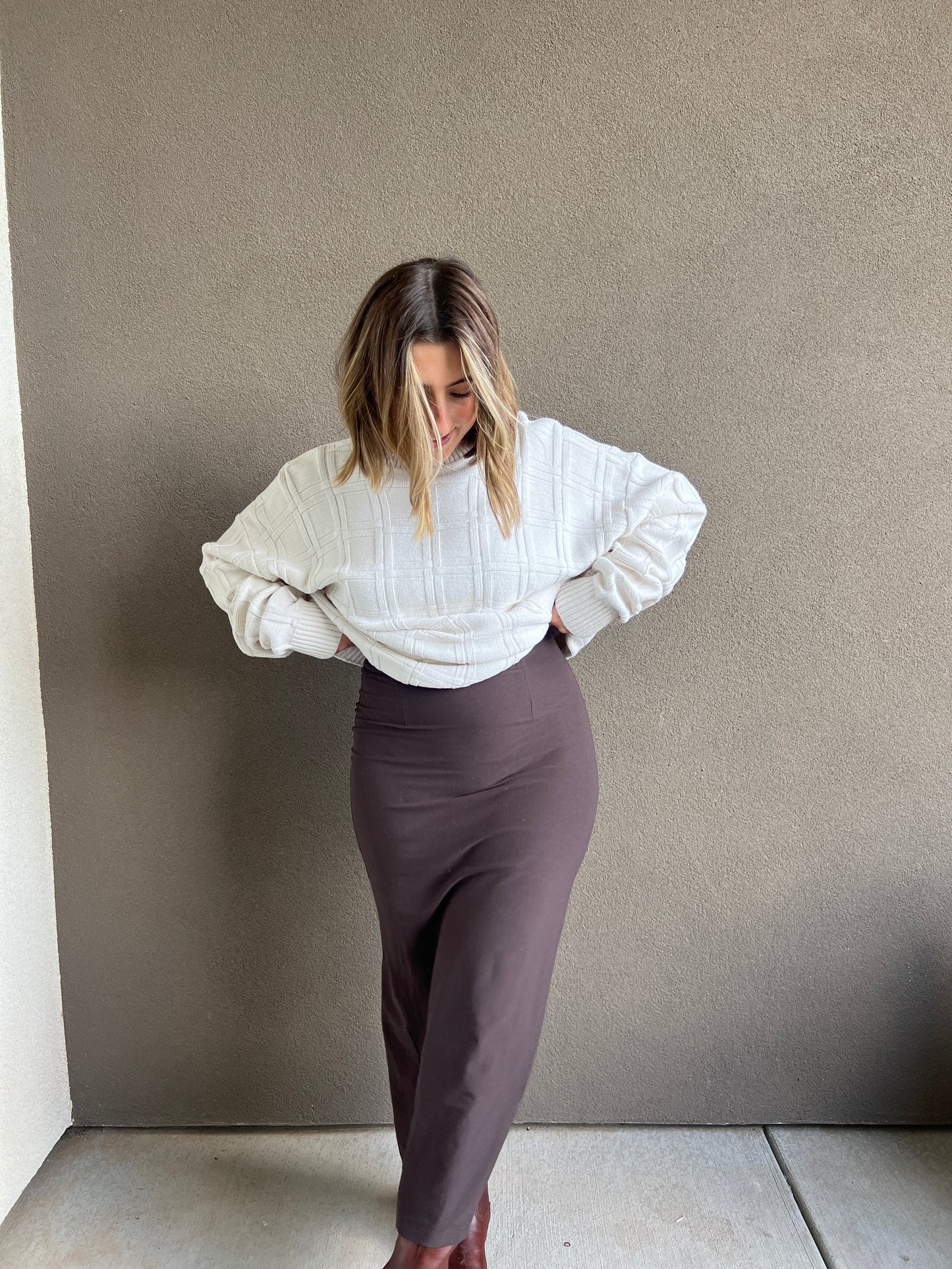 Brown Eileen Fisher Midi Skirt (XS)