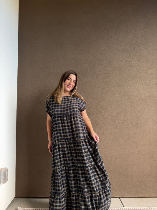 Plaid Maxi Dress (XL)