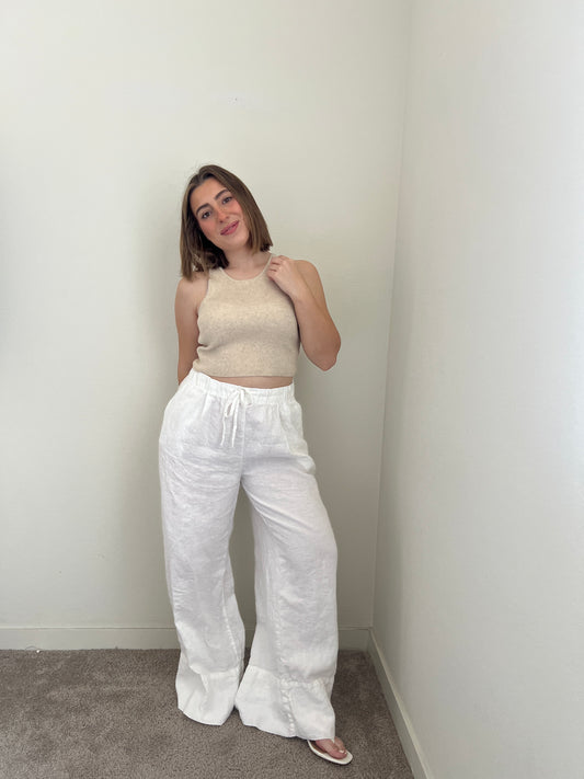White Linen Pants (M)