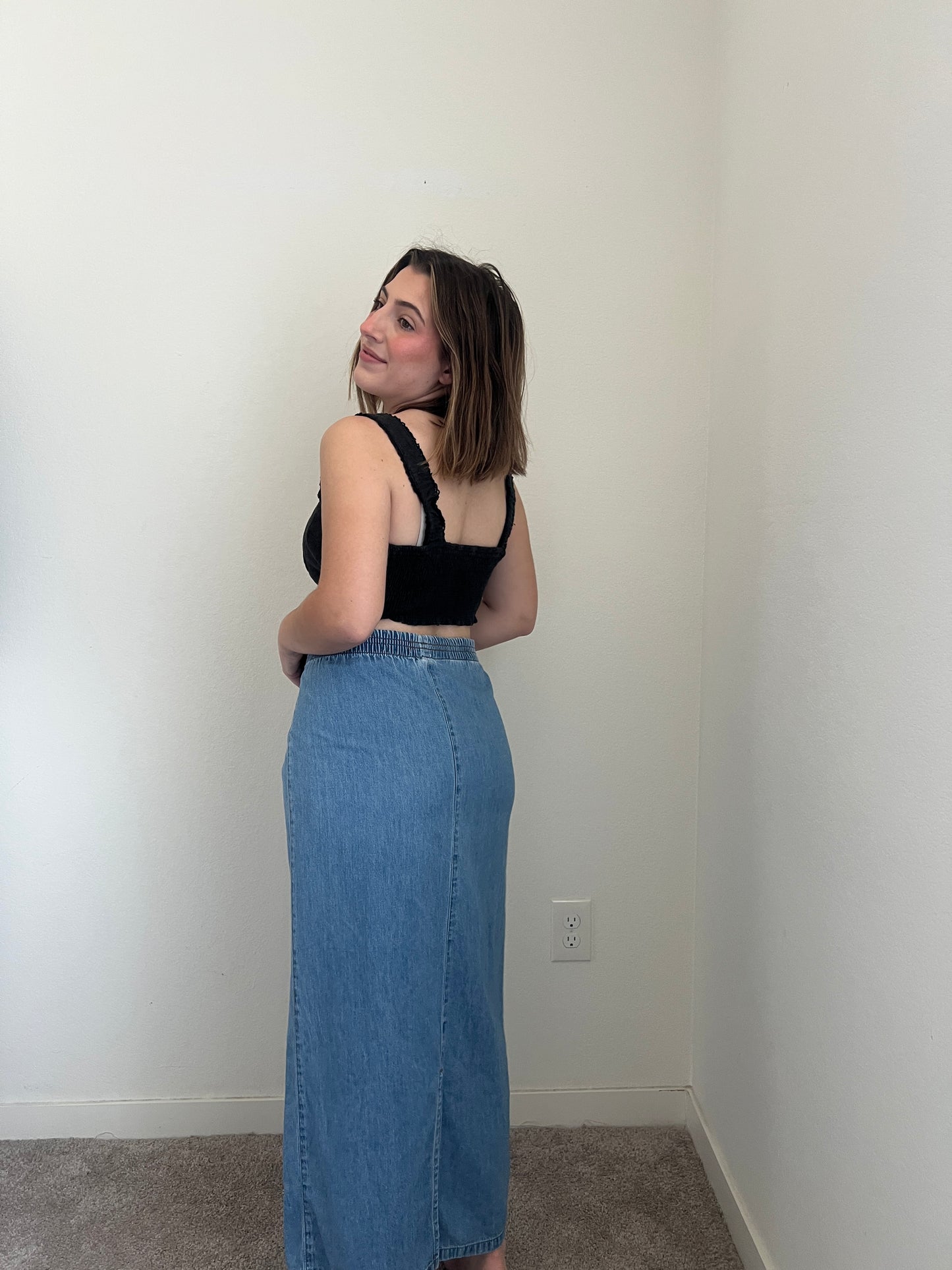Denim Maxi Skirt (S)