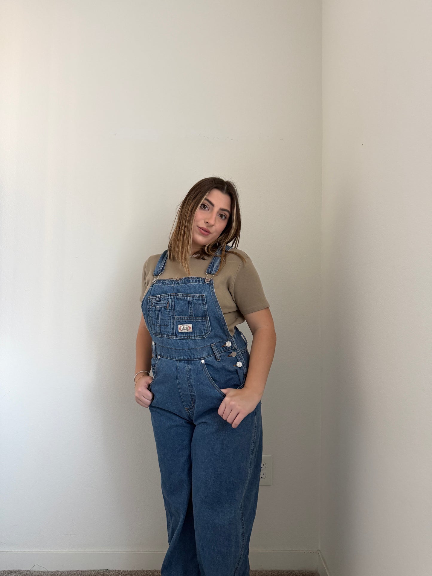 Denim Straight Leg Overalls (M)