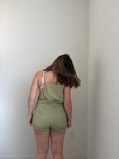 Sage Striped Romper (L)