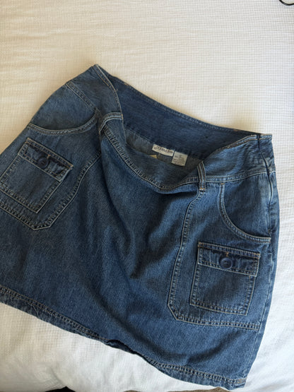 Cargo Denim Skort (34"W)