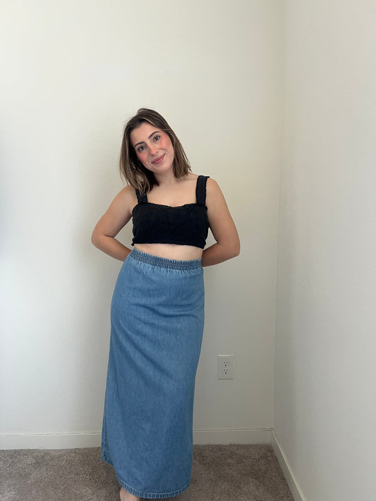 Denim Maxi Skirt (S)