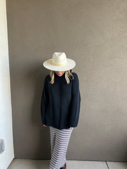 Black Vintage Pocket Sweater (OS)