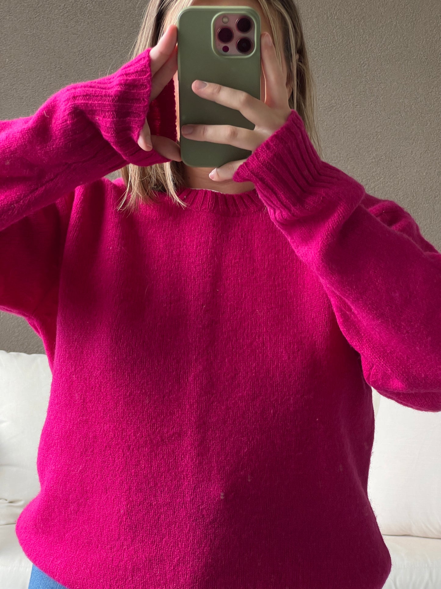 Hot Pink Wool Sweater (M)