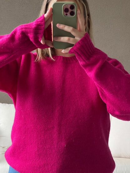 Hot Pink Wool Sweater (M)