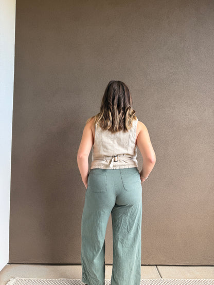 Green Wide Leg Pants (4)