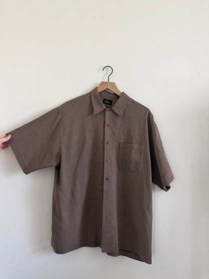 Brown Check Button Up (L)