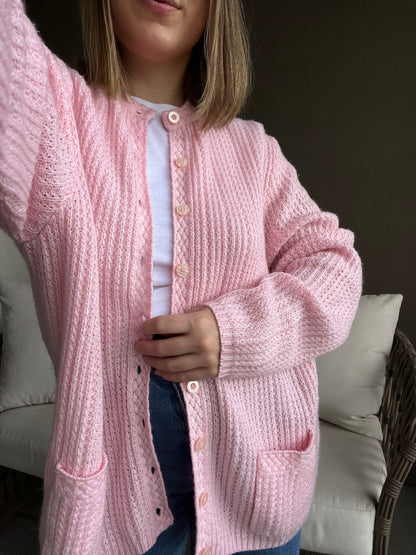 Pink Knit Cardigan (XL)