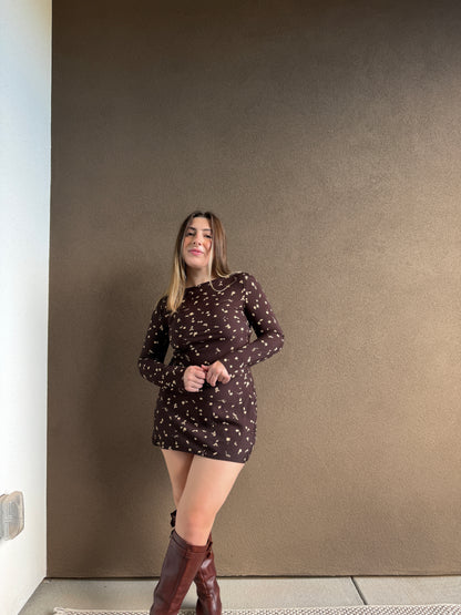 Faithfull Brown Floral Mini Dress (2)