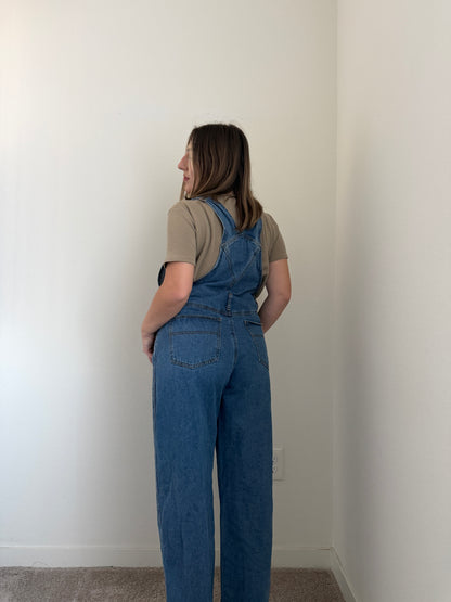 Denim Straight Leg Overalls (M)
