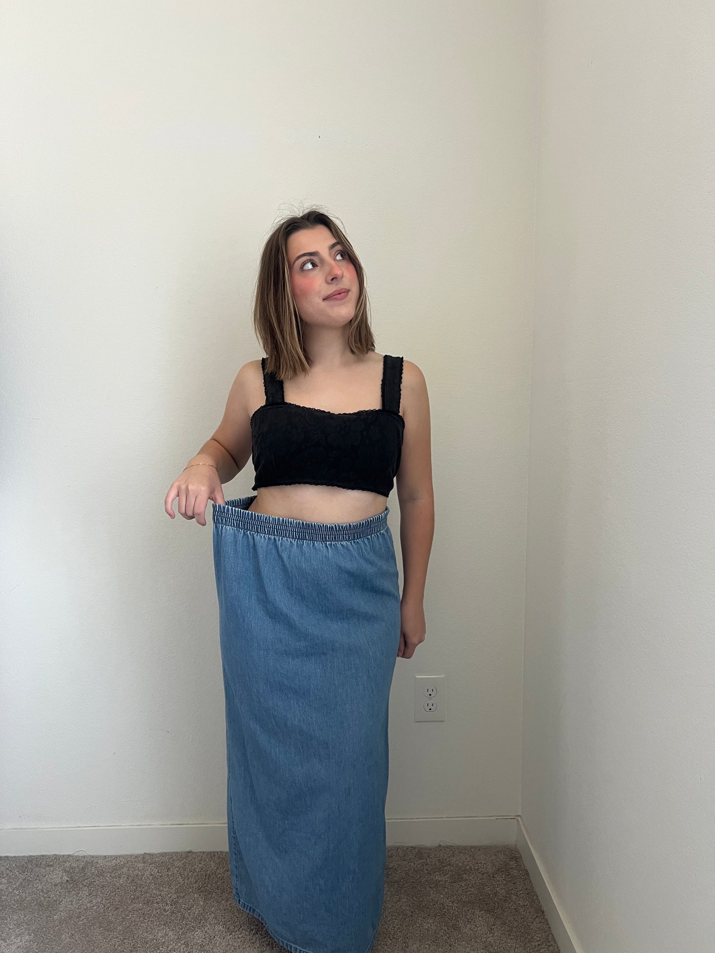Denim Maxi Skirt (S)