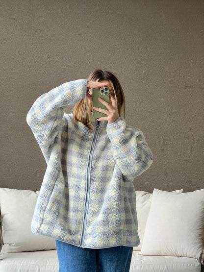 Blue Gingham Fleece (2X)