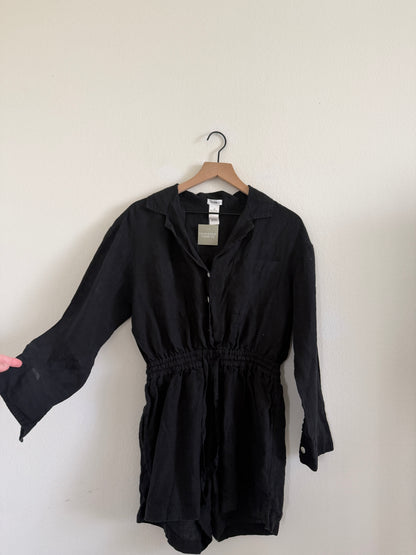Black Linen Romper (XS)