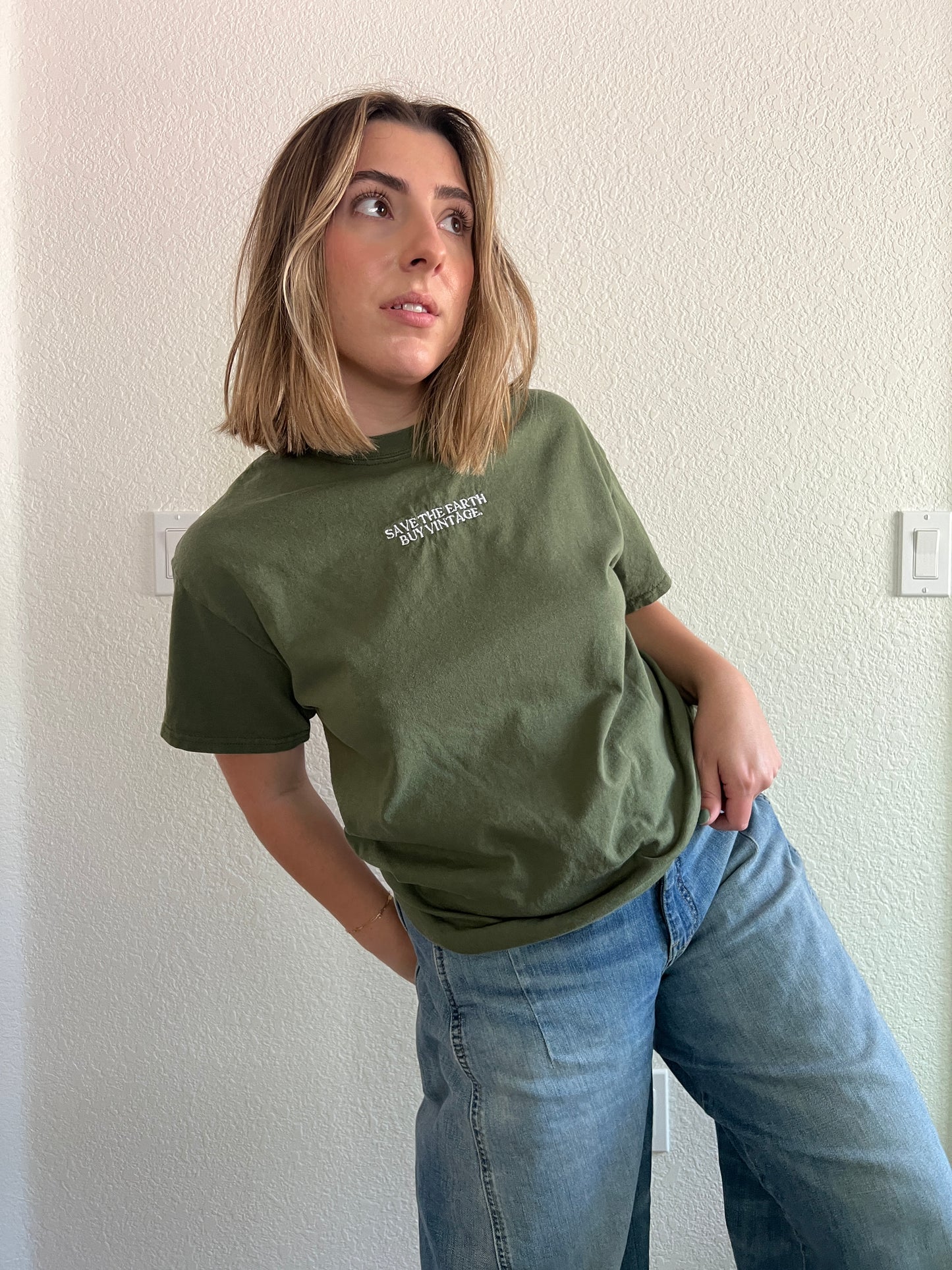 Save The Earth Buy Vintage Tee in Moss (M)