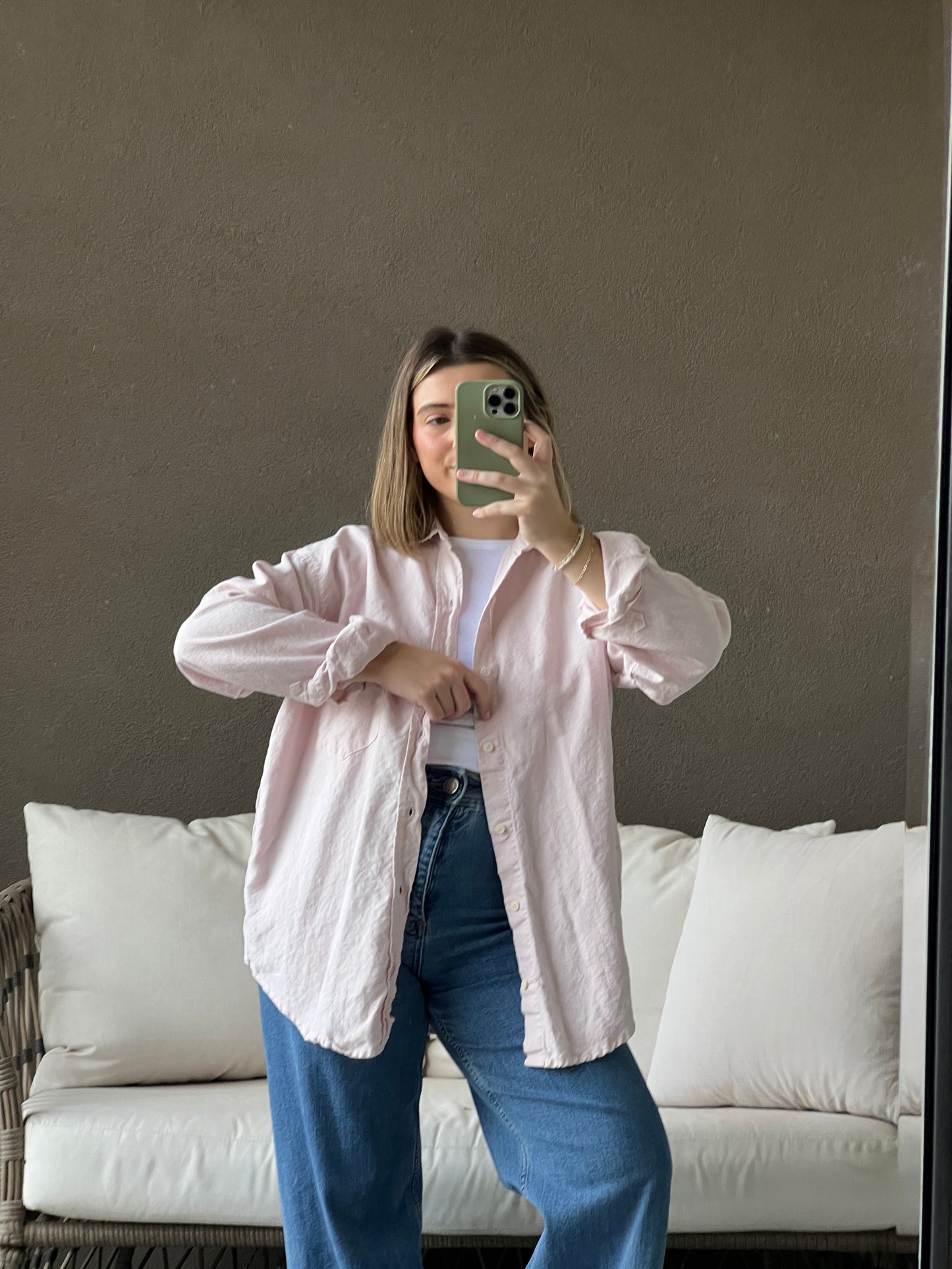 CP Shades Pink Button Up (S)