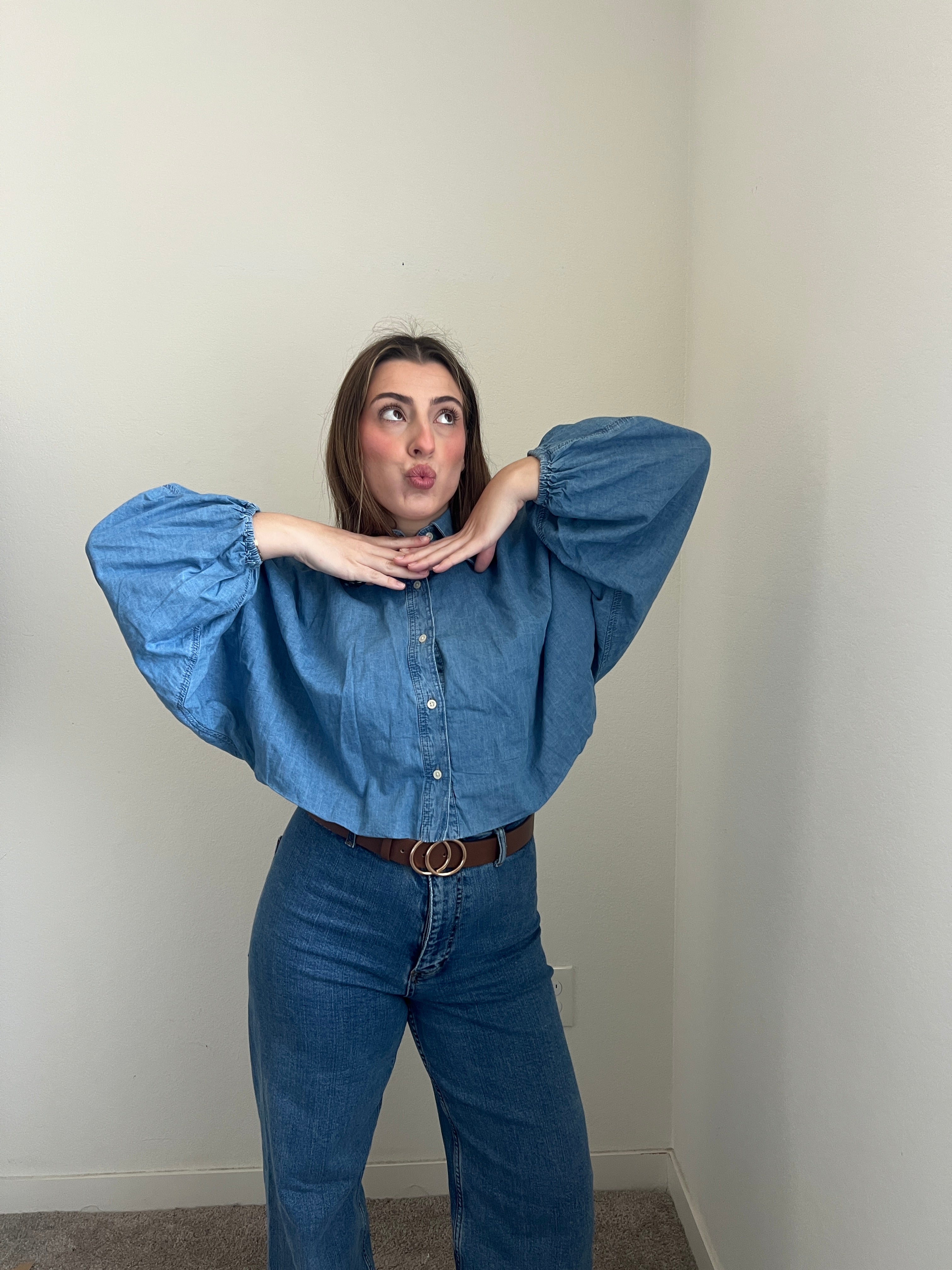 BR Denim Cropped Shirt (XS)