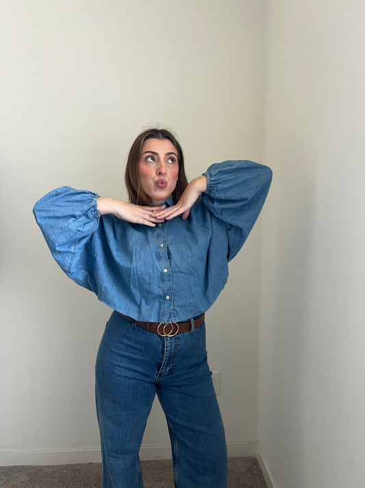 BR Denim Cropped Shirt (XS)