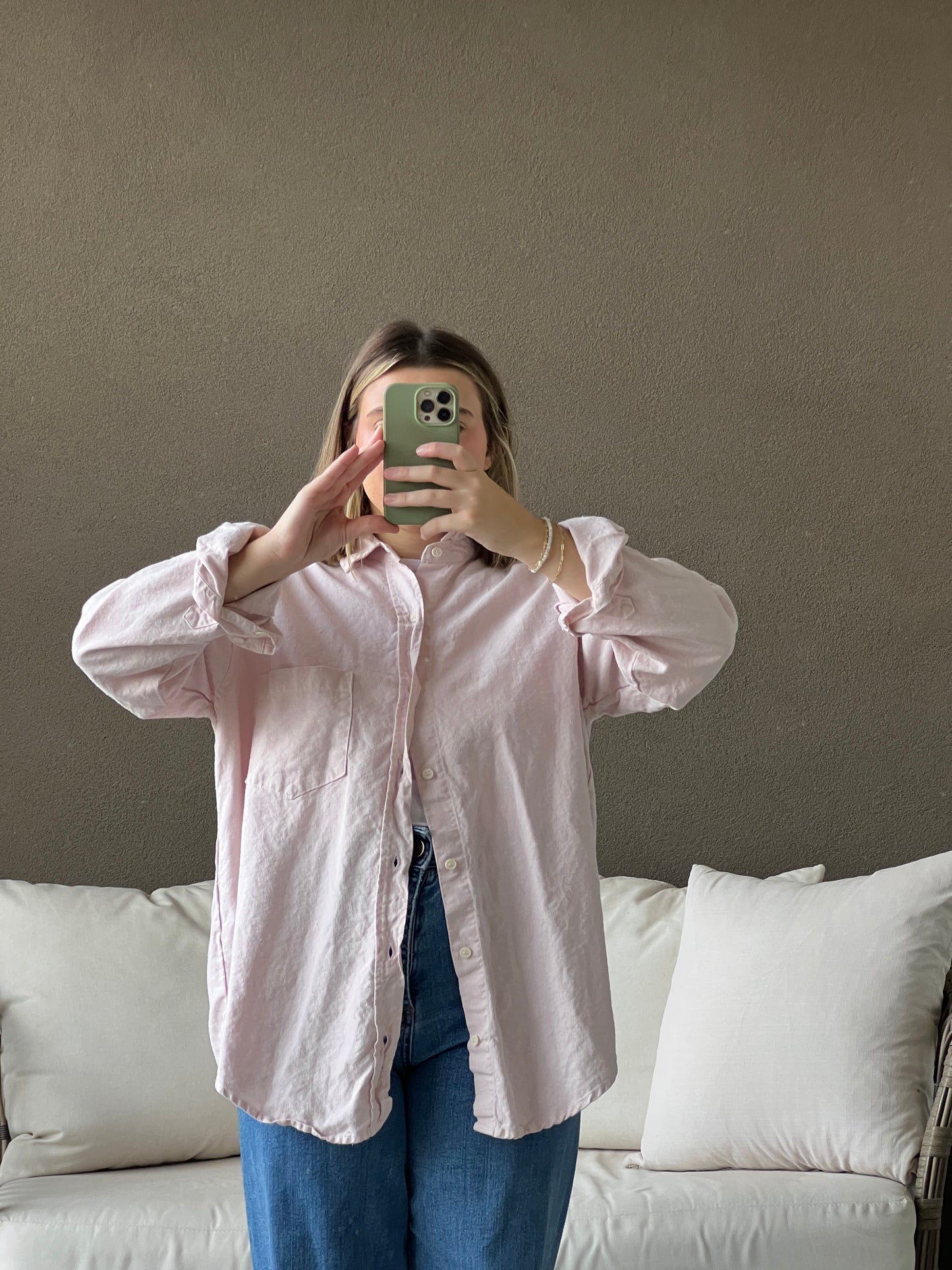 CP Shades Pink Button Up (S)