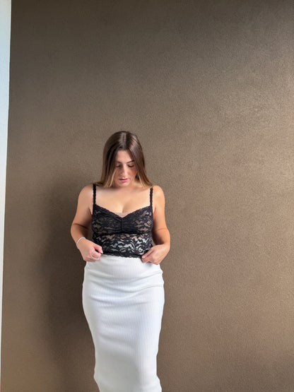 Black Lacy Tank (S)