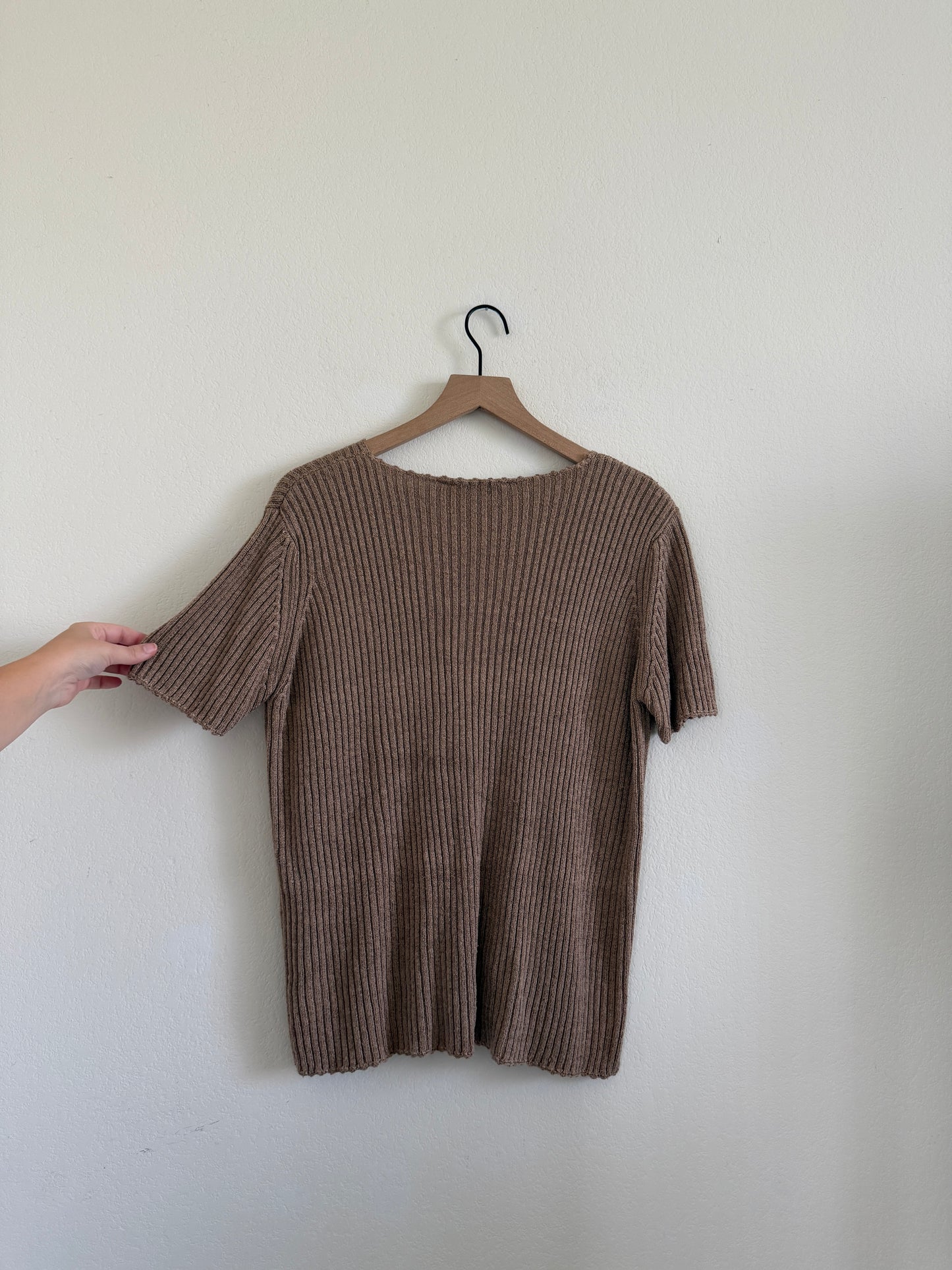 Brown Ribbed Top (L)