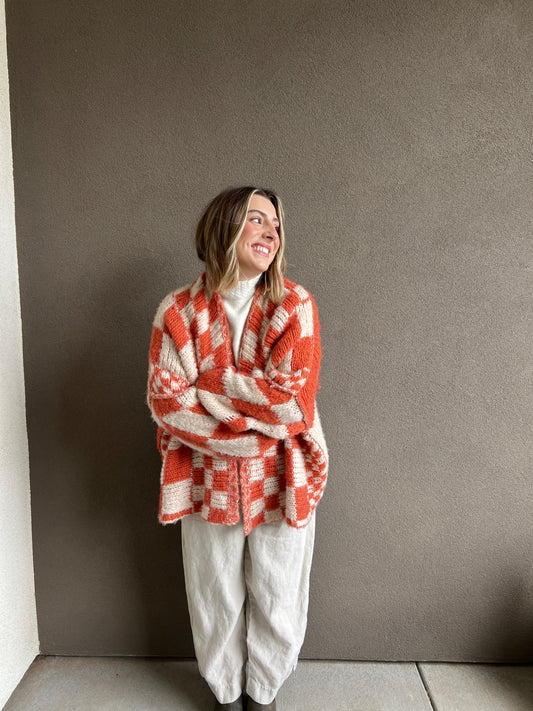 Free People Checkered Cardigan (XS/S)