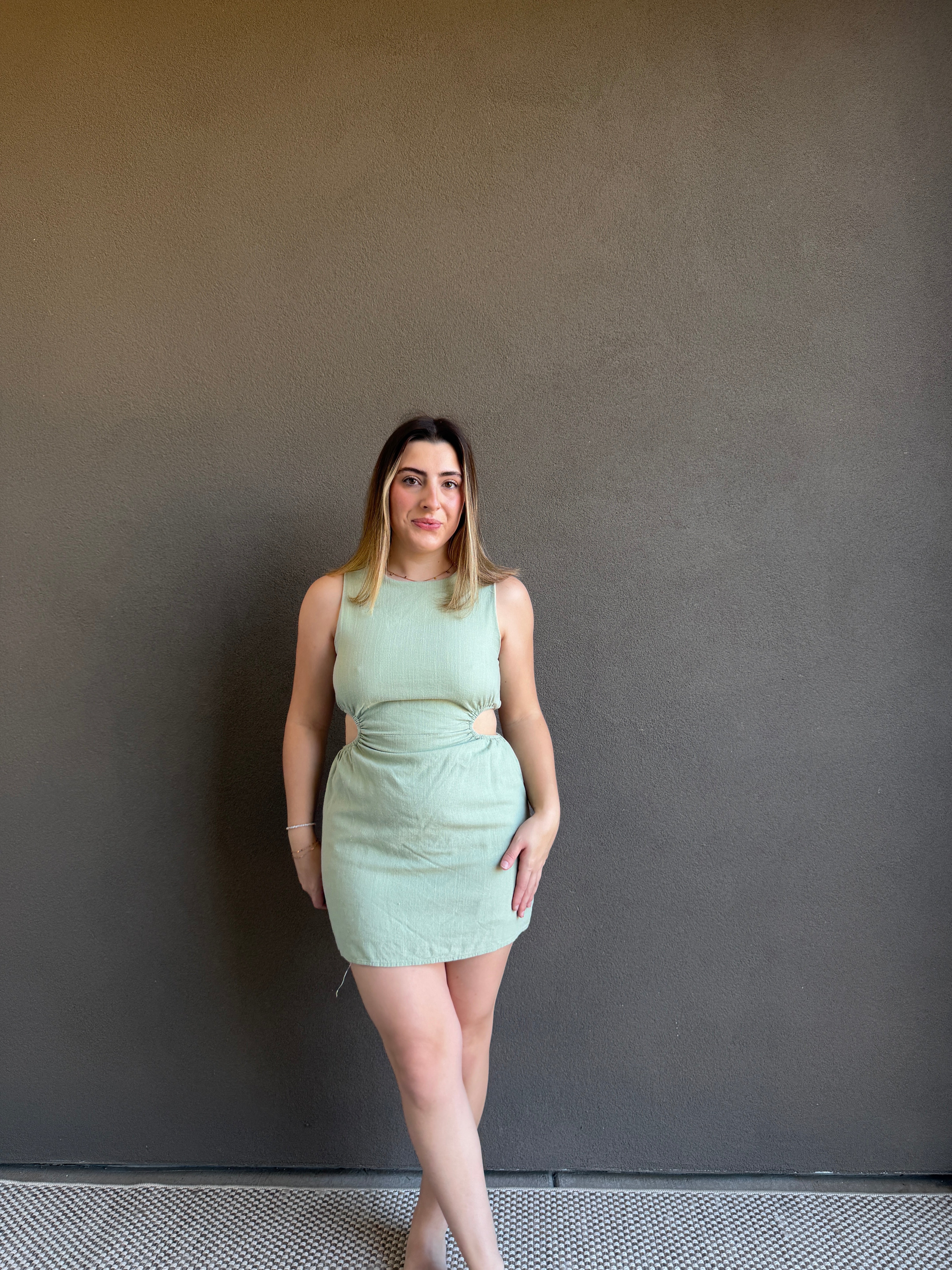Sage Cut-out Mini Dress (8)