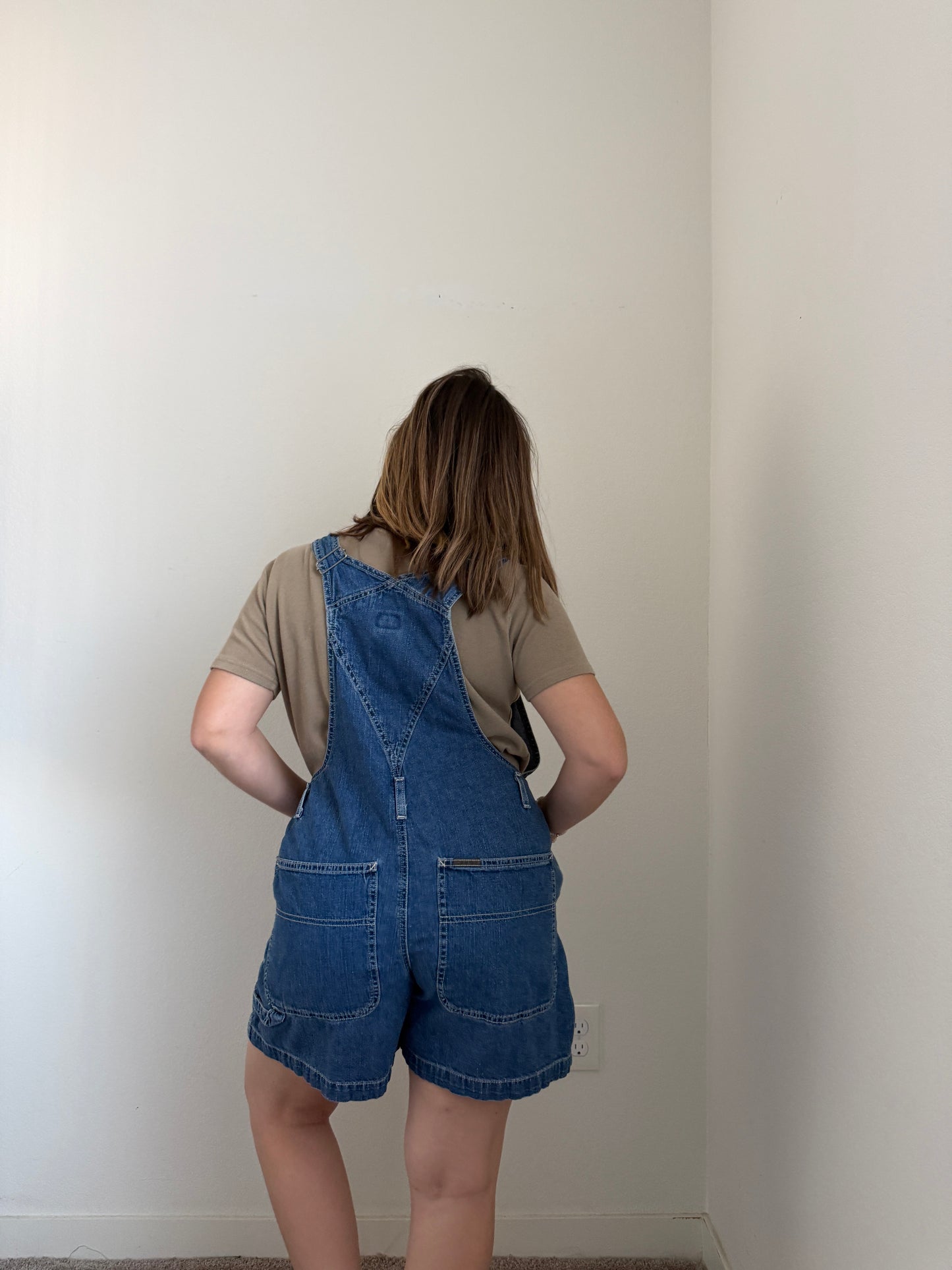 CK Dark Wash Shortalls (L)