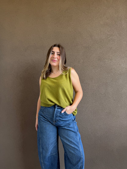 Saguaro Green Knit Tank (1X)