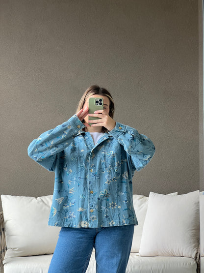 Denim Floral Jacket (XL)