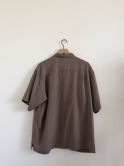 Brown Check Button Up (L)