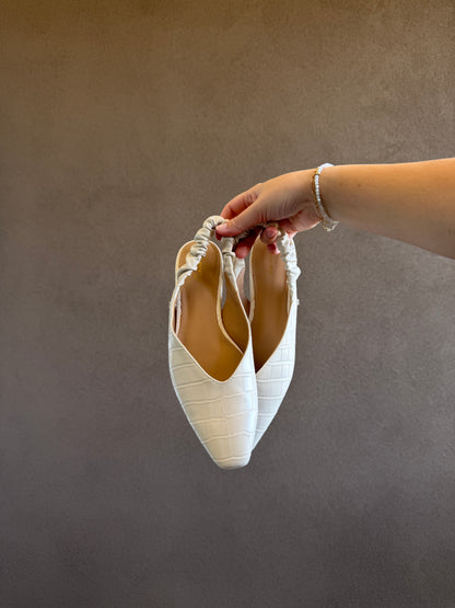 Ivory Slingback Flat (9.5)