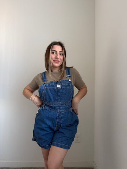 CK Dark Wash Shortalls (L)