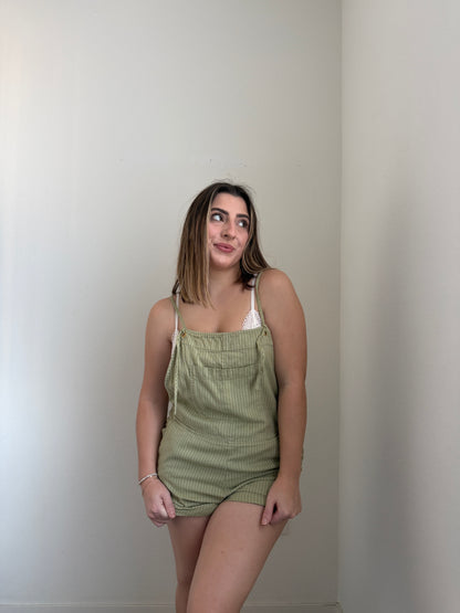 Sage Striped Romper (L)