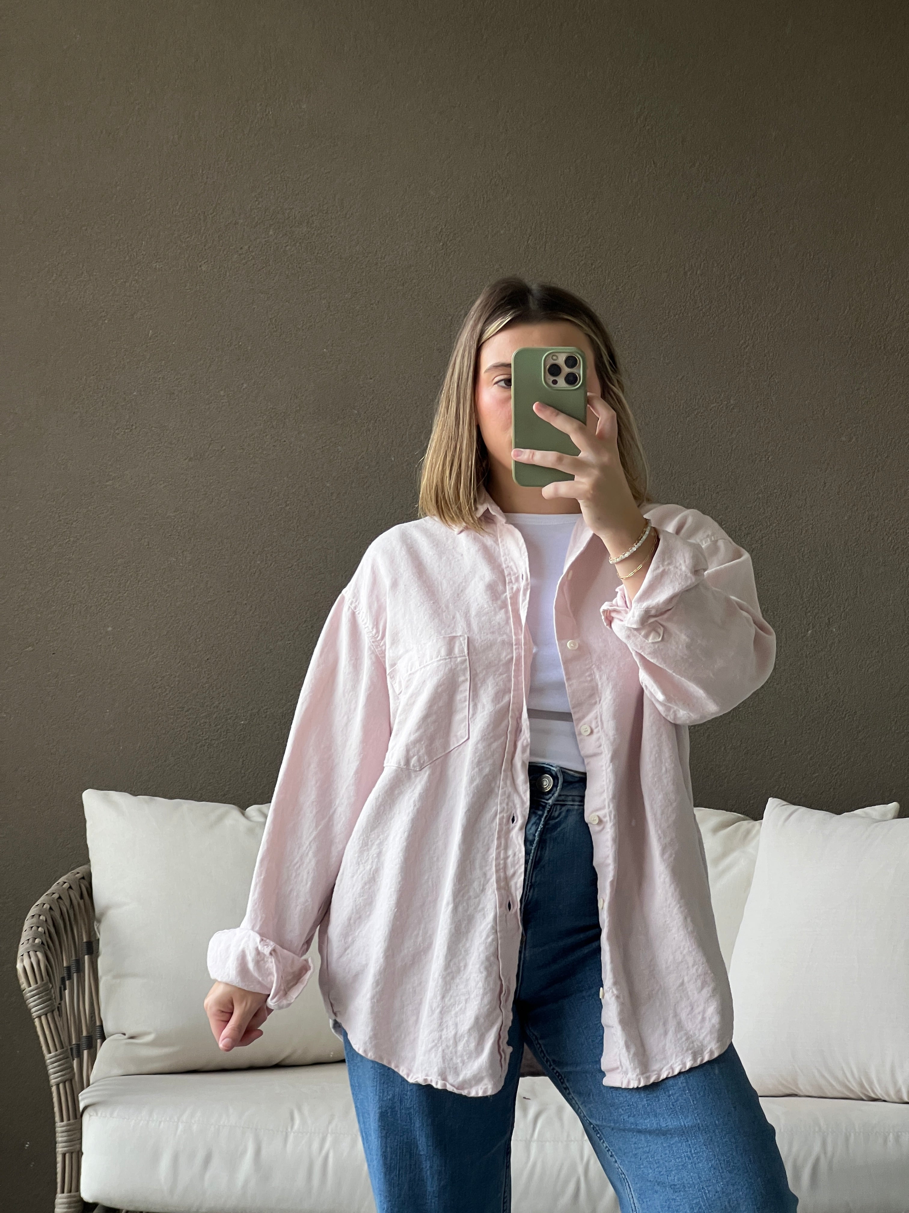 CP Shades Pink Button Up (S)