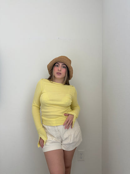Yellow Waffle Longsleeve (M)