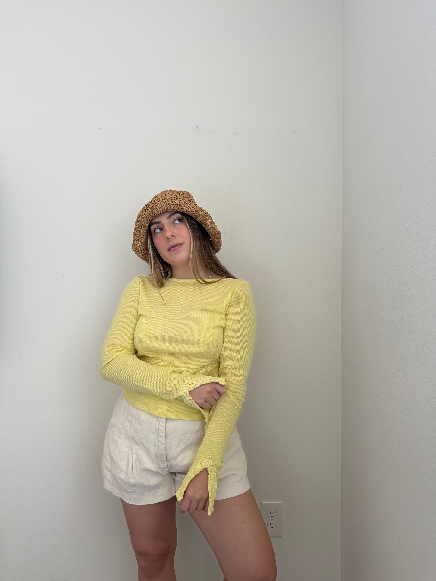 Yellow Waffle Longsleeve (M)